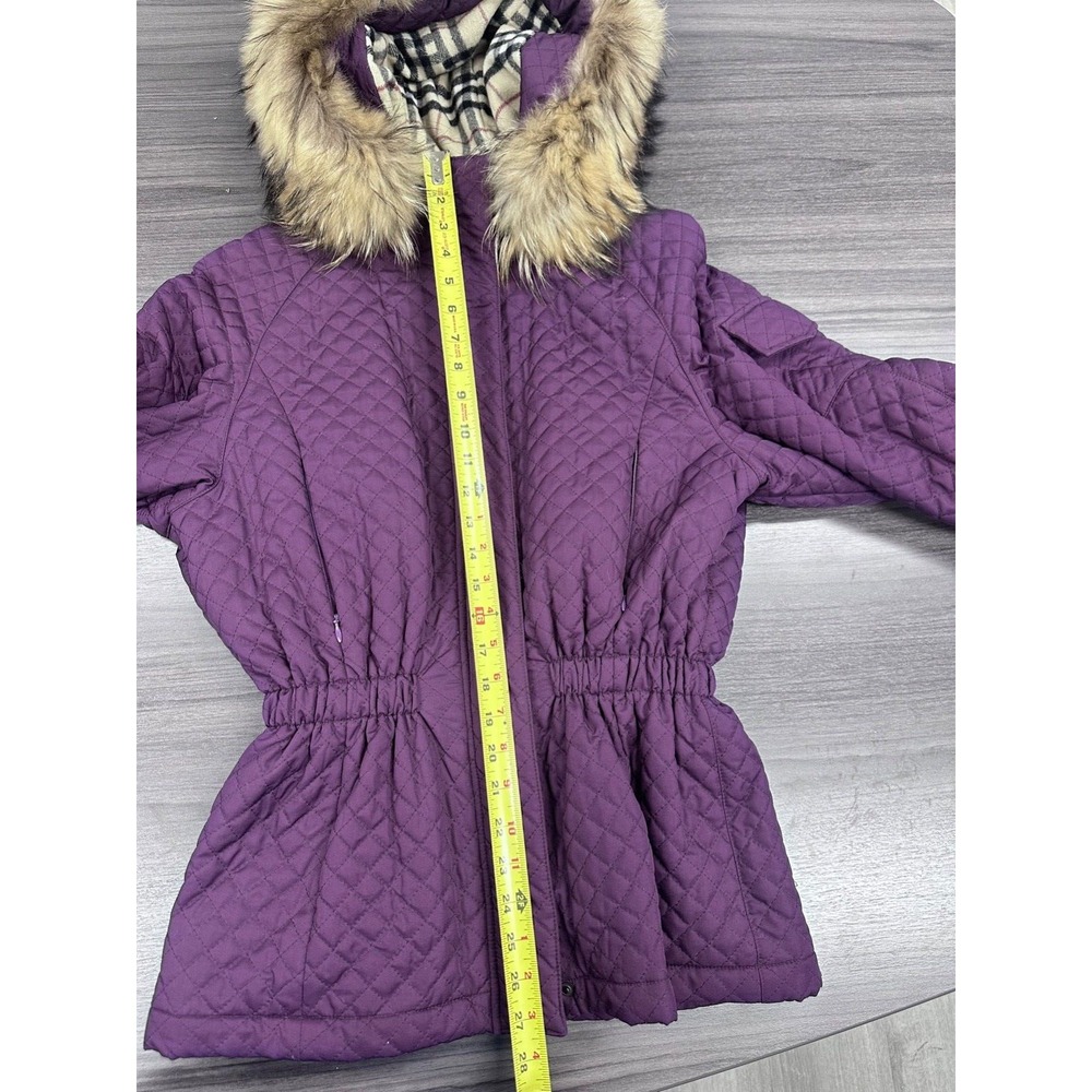 LADIES BURBERRY LONDON WINTER JACKET PARKA WOOL QUILTED HOODED SIZE SMALL A46 - Picture 4 of 8